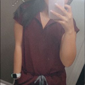 Figs burgundy rafael top